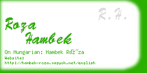 roza hambek business card